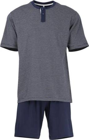 TOM TAILOR Shorty Nebraska (2 tlg) Streifendesign, Kurzarm, Rundhalsausschnitt, kurze Hose, atmungsaktiv