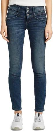 TOM TAILOR Slim-fit-Jeans Alexa Slim mit Knopfleiste und dekorativ gesteppter Passe