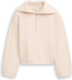 TOM TAILOR Strickpullover kurz, mit Zipper und Schlauchkragen