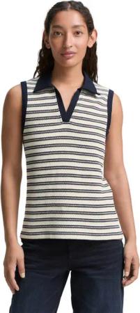 TOM TAILOR Stricktop in Streifen-Optik und mit Polokragen