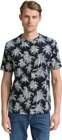 TOM TAILOR T-Shirt mit All-Over Palmen Print