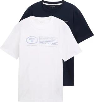 TOM TAILOR T-Shirt Packung, 2 Stk. mit Logo Print