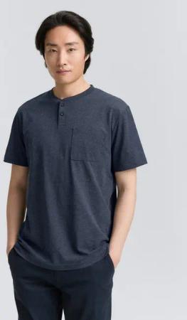 TOM TAILOR T-Shirt T-Shirt Henley T-Shirt mit Brusttasche