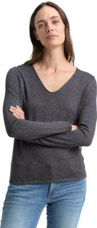 TOM TAILOR V-Ausschnitt-Pullover aus Feinstrick