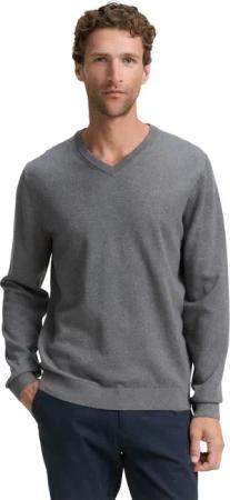 TOM TAILOR V-Ausschnitt-Pullover mit kleiner Logo-Stickerei