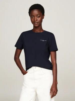 Tommy Hilfiger "1985 REG MINI CORP LOGO C-NK SS" mit Tommy Hilfiger Logoschriftzug und Bestickung