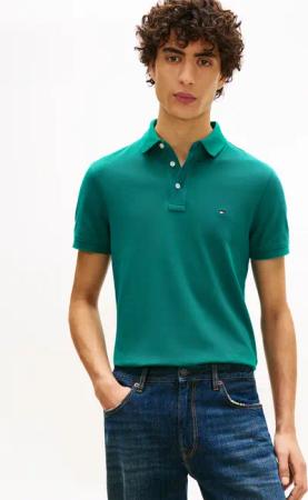 Tommy Hilfiger "1985 SLIM POLO" Markenstickerei, aus Baumwoll-Piqué