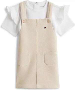 TOMMY HILFIGER Baby Mädchen Set 2-teilig Kleid und T-Shirt beige | 80