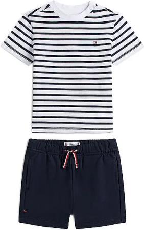 TOMMY HILFIGER Baby Set 2-teilig T-Shirt und Shorts dunkelblau | 86