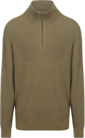 Tommy Hilfiger Big&Tall Half Zip Kabelpullover Olivgrün - Größe 3XL