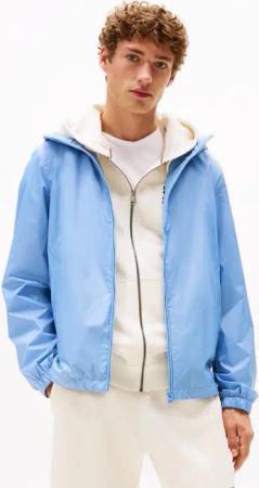 Tommy Hilfiger Blouson "RWB HOODED JACKET" mit Kapuze Freizeitjacke, Übergangsjacke elastische Bündchen, wasserabweisend