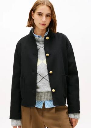 Tommy Hilfiger Bomberjacke DF WOOL SHORT BOMBER mit Wolle