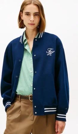 Tommy Hilfiger Bomberjacke DF WOOL VARSITY BOMBER mit Wolle