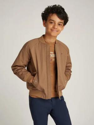 Tommy Hilfiger Bomberjacke TWILL BOMBER JACKET mit Logo-Patch