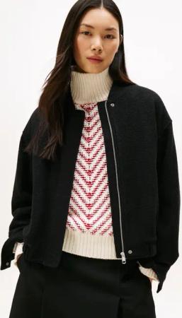 Tommy Hilfiger Bomberjacke "WOOL TEXTURE REG BOMBER" mit Wolle