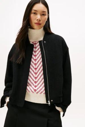 Tommy Hilfiger Bomberjacke WOOL TEXTURE REG BOMBER mit Wolle