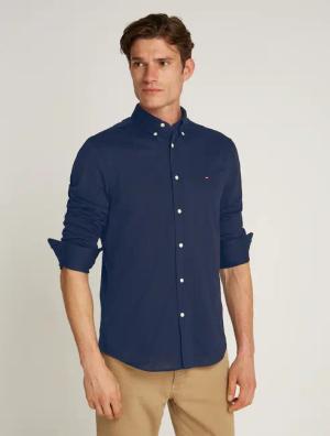 Tommy Hilfiger Businesshemd "FLEX DOBBY Slim Fit SHIRT" mit Logostickerei