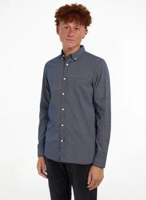 Tommy Hilfiger Businesshemd FLEX MICRO FOULARD Slim Fit SHIRT Mit Minimal-Print, Button-down-Kragen