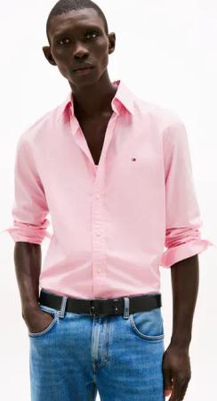 Tommy Hilfiger Businesshemd "FLEX POPLIN SOLID" unifarben, klassisch, regular fit, Baumwolle, Button-down-Kragen