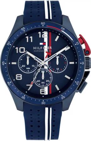 Tommy Hilfiger Chronograph BANK 1792169, Quarzuhr, Armbanduhr, Herrenuhr, Silikonarmband, analog, Stoppfunktion