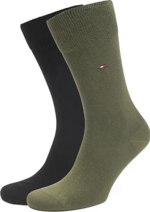 Tommy Hilfiger Classic 2-Pack Socken Grün Schwarz - Größe 43-46