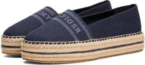 Tommy Hilfiger DENIM PLATFORM ESPADRILLE Espadrille, Plateau, Slipper, Schlupfschuh, Bequemschuh mit Bastbezug am Plateau