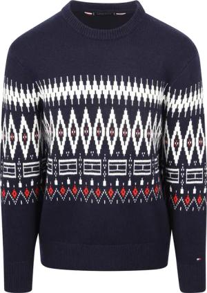 Tommy Hilfiger Fairisle Pullover Druck Navy - Größe M
