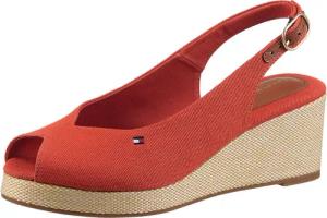Tommy Hilfiger FLAG MID WEDGE ESPAD SLINGBACK Keilsandalette, Plateau, Sommerschuh, Riemchensandale mit verstellbarer Schnalle