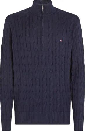 Tommy Hilfiger Half Zip Pullover Cable Navy - Größe XL