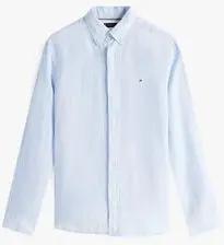 Tommy Hilfiger  Hemdbluse MW0MW34602 LINEN PIGMENT DYED-C10 BREEZY BLUE