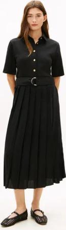 Tommy Hilfiger Hemdblusenkleid GOLD BUTTON MIX MEDIA DRS mit Bindegürtel