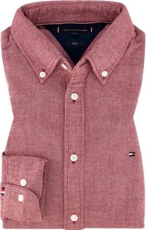Tommy Hilfiger Herren Hemd rot meliert Slim Fit