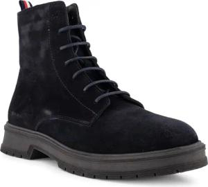 Tommy Hilfiger Herren Schnürboots blau Velours