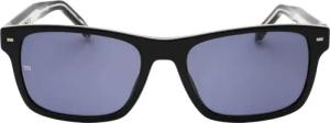 Tommy Hilfiger Herren Sonnenbrille mit blauen Gläsern (Schwarz)