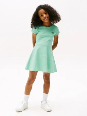 Tommy Hilfiger Jerseykleid SPACER INTERLOCK DRESS für Kinder bis 16 Jahre, mit Logoschriftzug