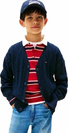TOMMY HILFIGER Jungen Strickjacke dunkelblau | 164