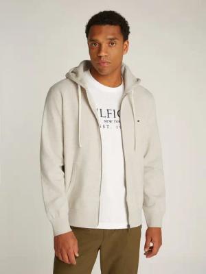 Tommy Hilfiger Kapuzensweatjacke ESSENTIAL FLEECE ZIP THROUGH kleine Logostickerei