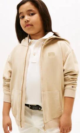 Tommy Hilfiger Kapuzensweatjacke TONAL FLAG EMB ZIP HOODIE für Kinder bis 16 Jahre, mit Kapuze