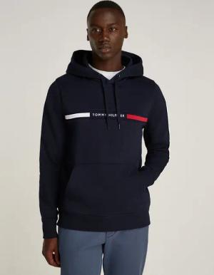 Tommy Hilfiger Kapuzensweatshirt HILFIGER CHEST INSERT unifarben, casual, regular fit, Baumwollmix, Kapuze