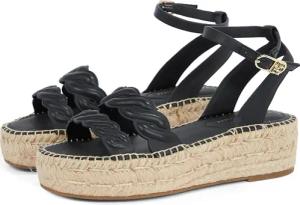 Tommy Hilfiger Keilsandalette "LEATHER ROPE REAL ESPAD SANDAL", Plateau, Sommerschuh, Riemchensandale mit verstellbarer Schnalle