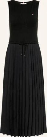 TOMMY HILFIGER Kleid im Materialmix mit Plissees