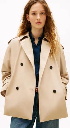 Tommy Hilfiger Kurzjacke COTTON SHORT TRENCH Baumwolle, Trenchcoat Style