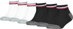 Tommy Hilfiger Kurzsocken "TH KIDS ICONIC SPORTS QUARTER 6P ECOM" 6 Paar, Gepolsterte Sohle für Stoßdämpfung und zusätzlichen Komfort