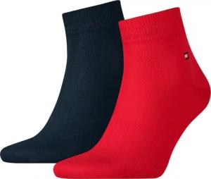 Tommy Hilfiger Kurzsocken "TH MEN QUARTER 2P" 2 Paar, weicher, elastischer Rippenbund, klassisches Tommy Hilfiger Logo