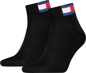 Tommy Hilfiger Kurzsocken "TH UNI TJ QUARTER 2P FLAG" 2 Paar, Verstärkte Ferse und Spitze für zusätzliche Strapazierfähigkeit