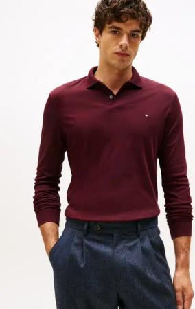 Tommy Hilfiger Langarm-Poloshirt L/S LIQUID COTTON REG POLO mit Jersey und Markenlabel unifarben, casual, regular fit, Baumwolle, Polokragen