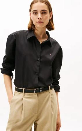 Tommy Hilfiger Langarmbluse ESS POPLIN EASY FIT SHIRT Baumwolle