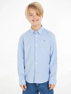 Tommy Hilfiger Langarmhemd BOYS STRETCH OXFORD SHIRT L/S Kinder bis 16 Jahre, Button-down-Kragen, Langarm, Logo-Flag