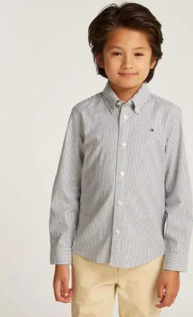 Tommy Hilfiger Langarmhemd Button-Down-Kragen, elastische Baumwoll-Qualität, Kinder bis 16 Jahre
