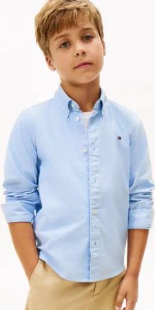 Tommy Hilfiger Langarmhemd FLAG OXFORD SHIRT LS mit Logostickerei